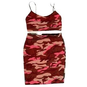 Hottie Pink Military Skirt Set